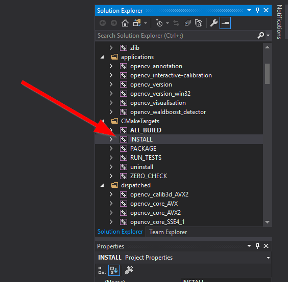 Build install entry